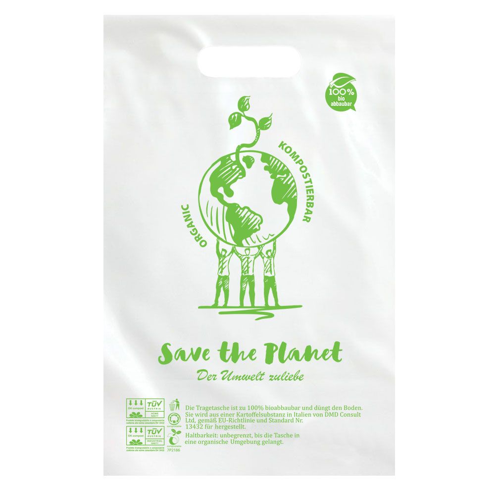 Organic 100% biodegradable shopping and brand image bags